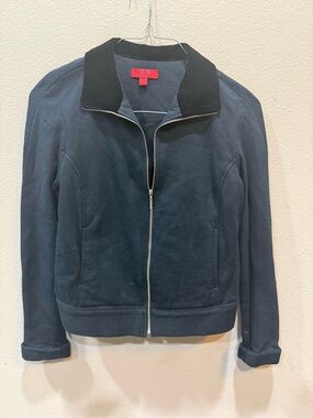 Vintage BCBG Max Azria Womens Zip Up Mid Length Jacket Black Size Small